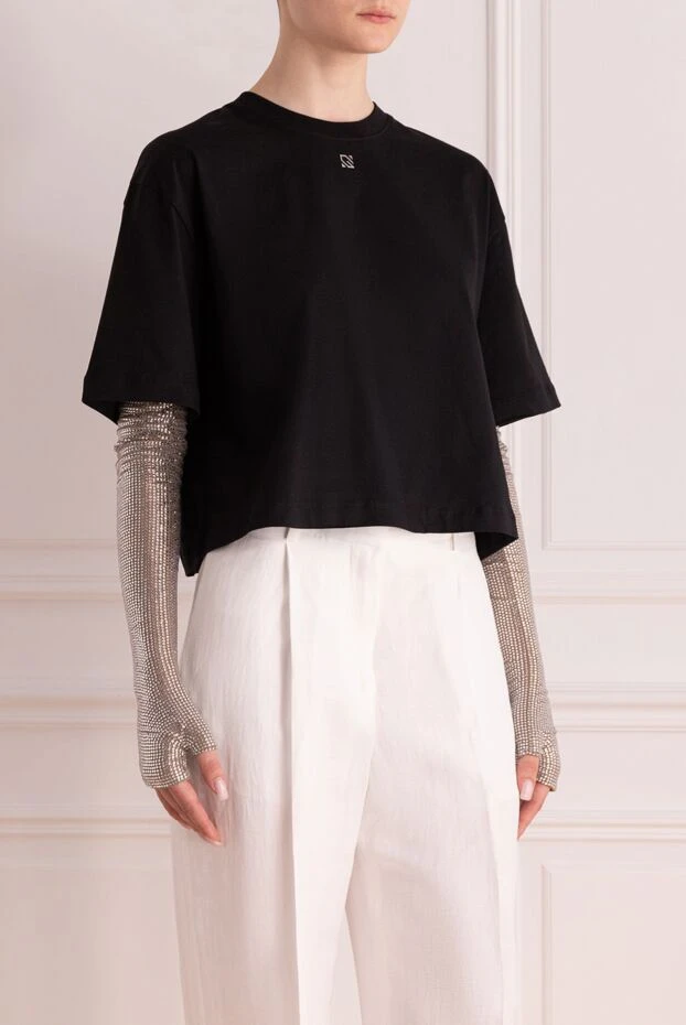 Giuseppe Di Morabito қара қысқартылған кең пішінді футболка
 177946 - фото 3