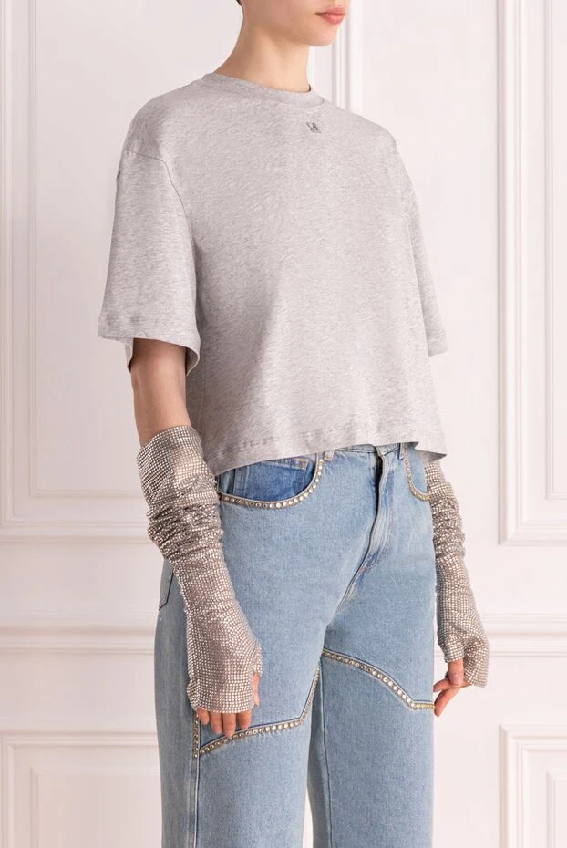 Giuseppe Di Morabito әйелдерге арналған мақтадан жасалған жейде, сұр 177947 - фото 3