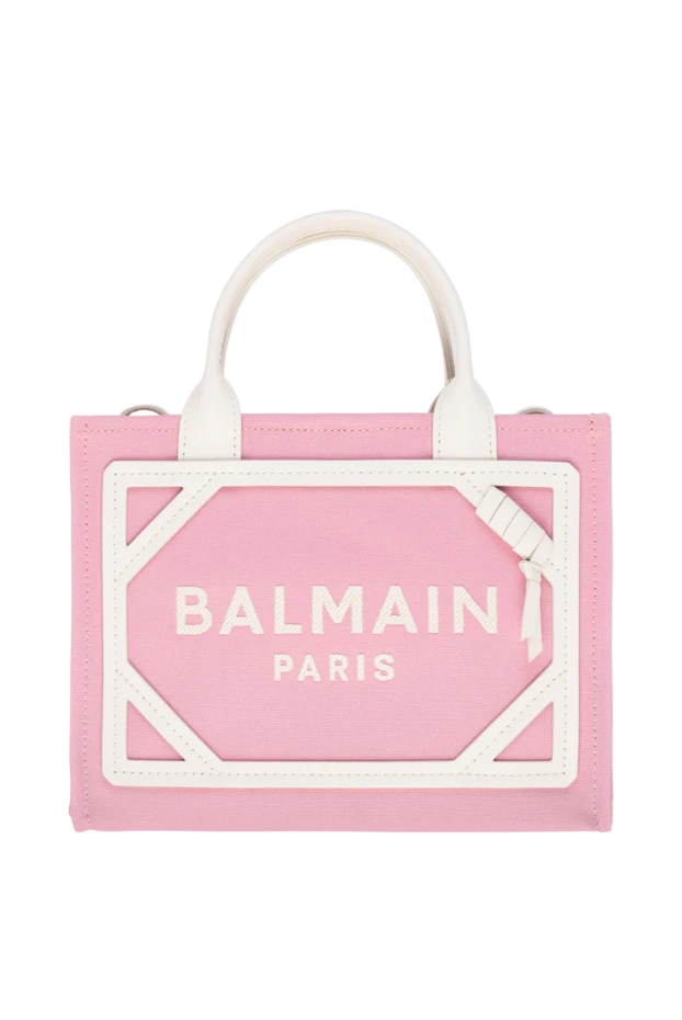 Balmain woman women's cotton and leather bag pink купить с ценами и фото 177967 - photo 1