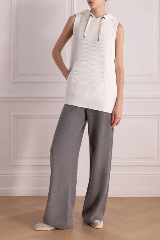 Әйелдерге арналған ақ мақта жилет - фото 2