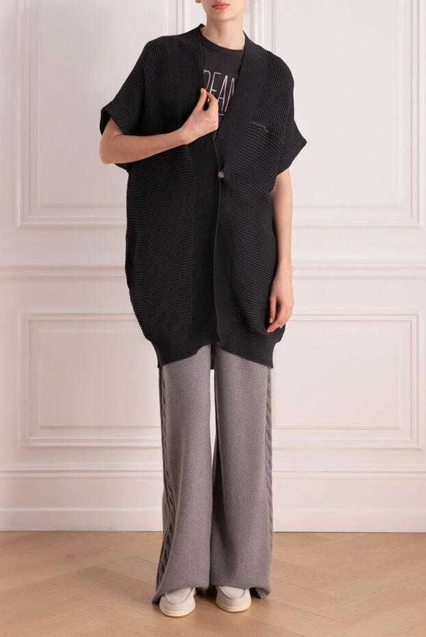 Brunello Cucinelli кардиган из хлопка синий женский 177995 - фото 2