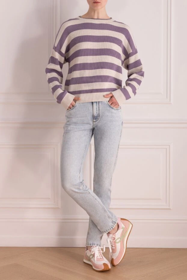 Brunello Cucinelli cotton jumper for women purple 177996 - photo 2