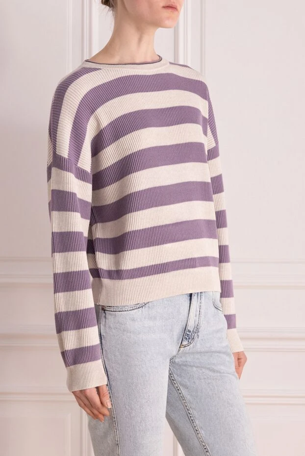 Brunello Cucinelli cotton jumper for women purple 177996 - photo 3