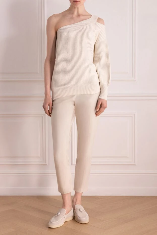 Brunello Cucinelli cashmere and cotton jumper for women white 178002 - photo 2