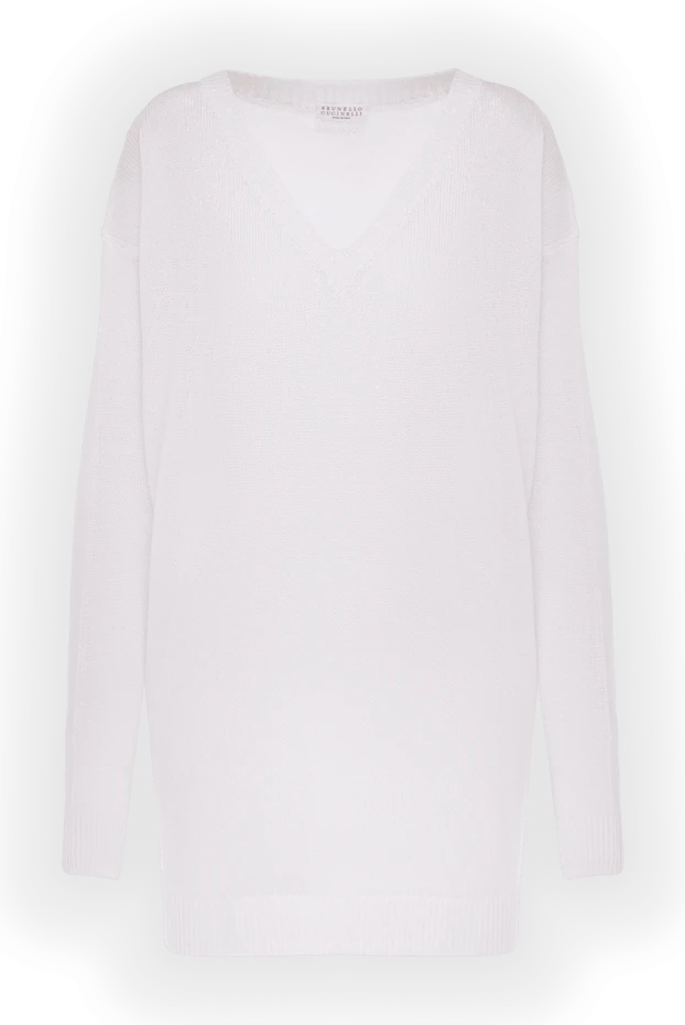 Linen and silk jumper for women white - photo 1