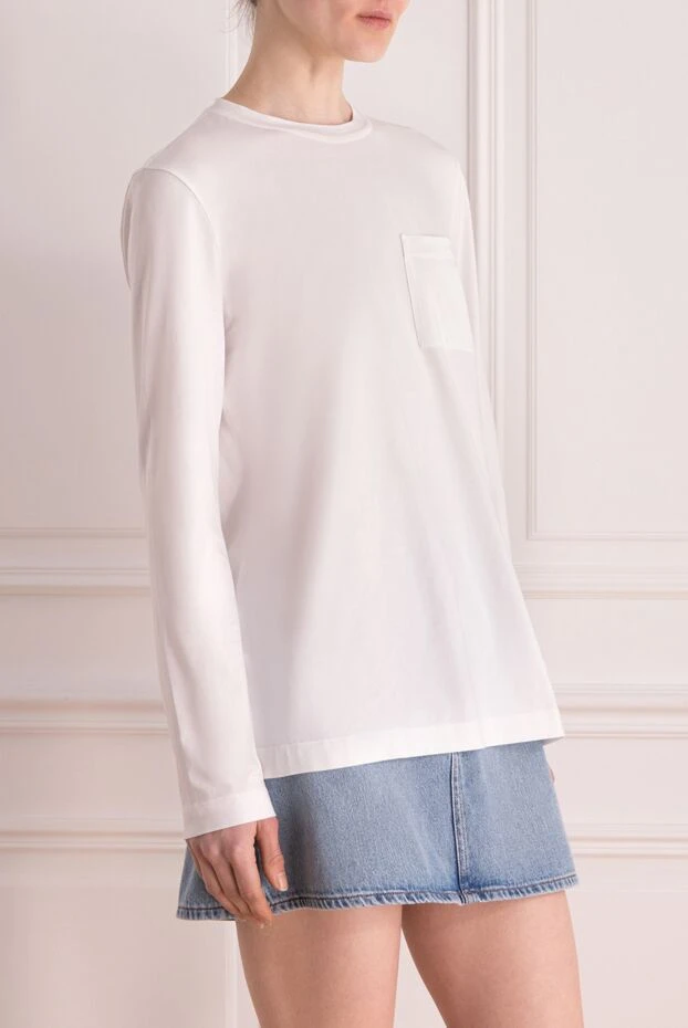 Brunello Cucinelli sweatshirt made of cotton and elastane white for women 178004 - photo 3