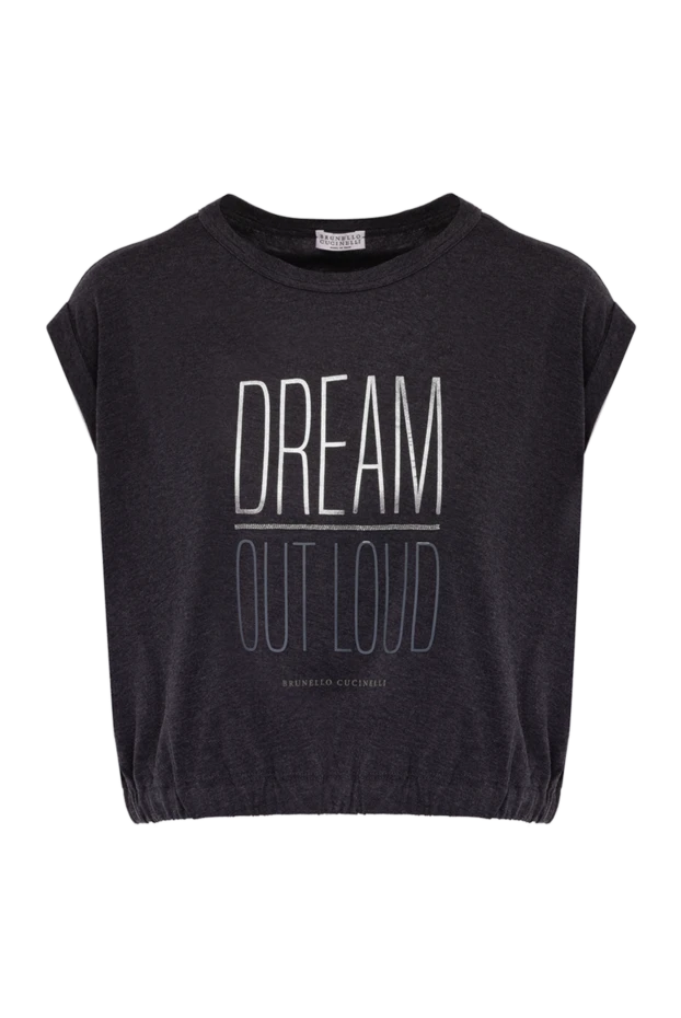 Әйелдерге арналған сұр мақталы футболка - фото 1