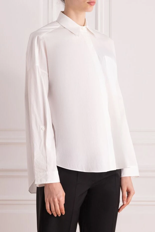 Brunello Cucinelli рубашка из хлопка женская белая 178011 - фото 3