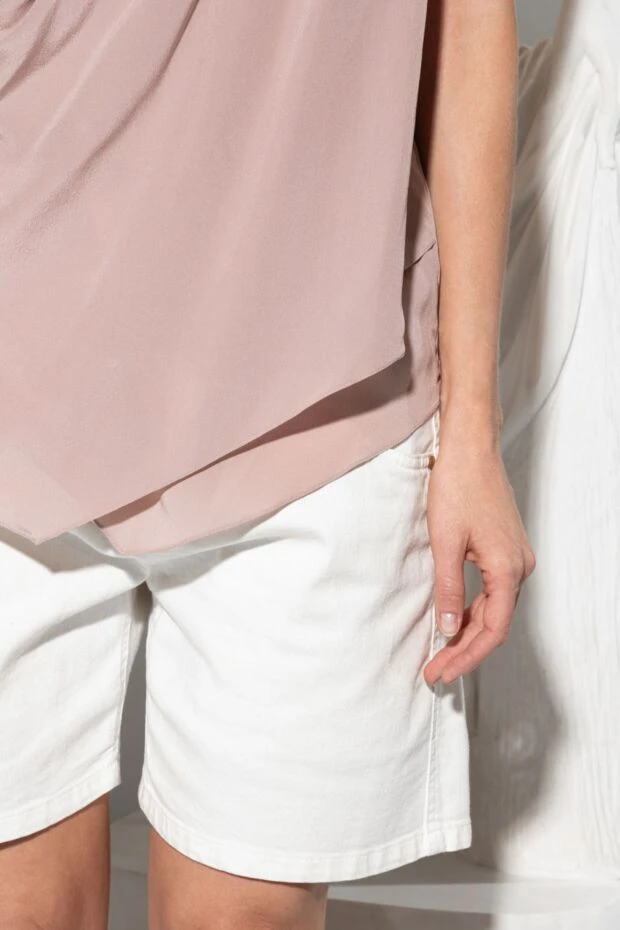 Brunello Cucinelli denim shorts made of cotton and elastane for women white 178012 - photo 2