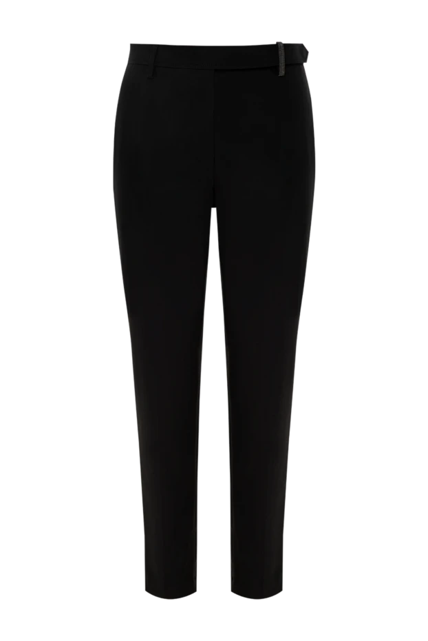 Brunello Cucinelli қара мақтадан жасалған қарапайым силуэтті шалбар 178013 - фото 1