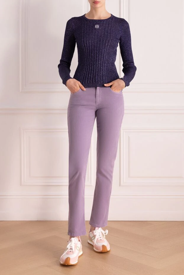 Brunello Cucinelli jeans made of cotton and elastane purple for women 178015 - photo 2