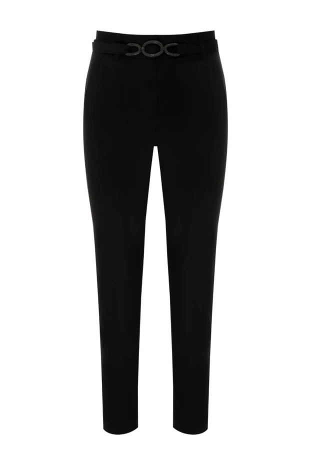 Әйелдерге арналған сәндік белбеуі бар мақта-матадан жасалған қара шалбар
- фото 1