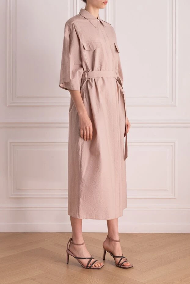 Brunello Cucinelli cotton shirt dress with a belt and patch pockets
 178020 - photo 3