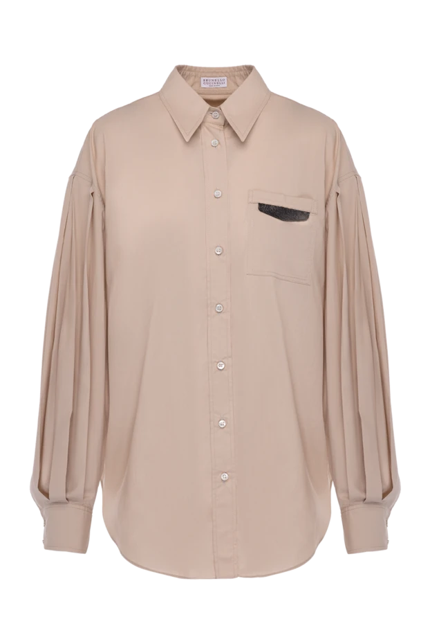 Әйелдерге арналған бежевый мақта көйлек - фото 1