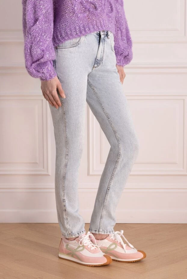 Brunello Cucinelli джинсы из хлопкового денима светло-голубого цвета с эффектом варки
 178030 - фото 3