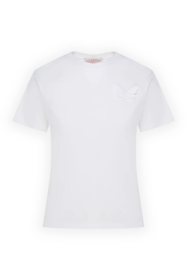 Valentino woman women's white cotton t-shirt купить с ценами и фото 178039 - photo 1