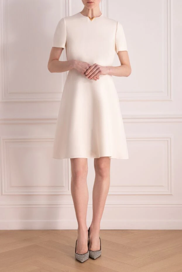 Valentino woman women's white wool and silk dress купить с ценами и фото 178040 - photo 2