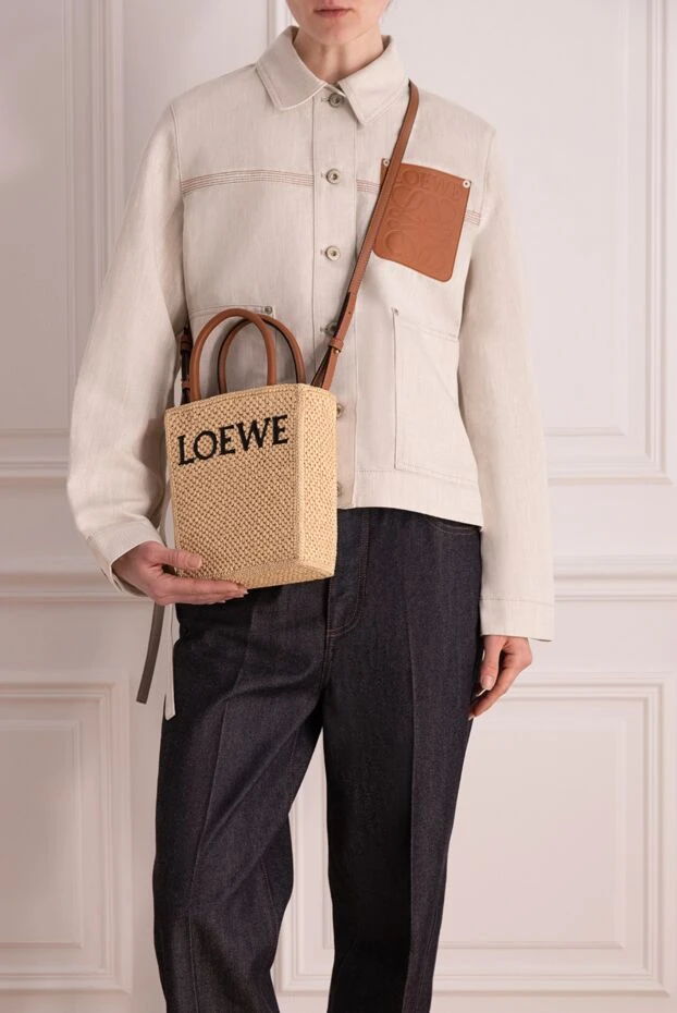 Loewe woman women's yellow daily bag made of straw купить с ценами и фото 178046 - photo 2