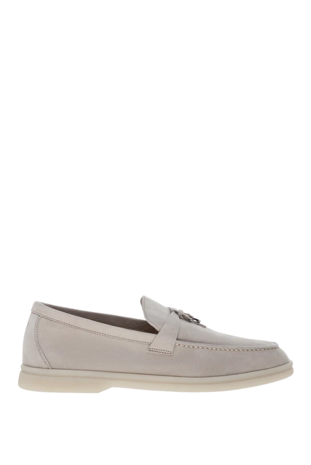 Suede loafers gray beige - photo 1