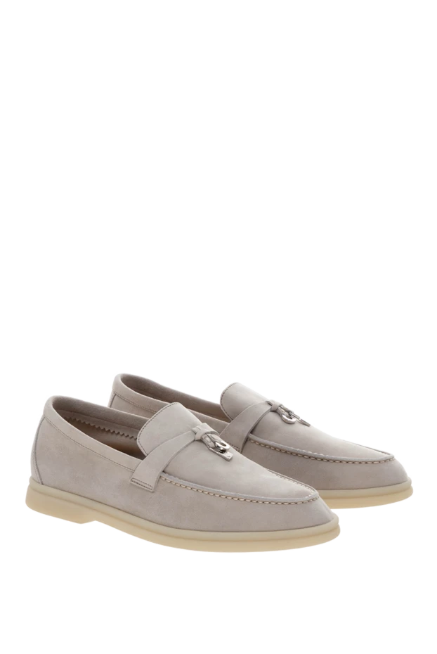 Loro Piana woman gray beige suede loafers купить с ценами и фото 178051 - photo 2