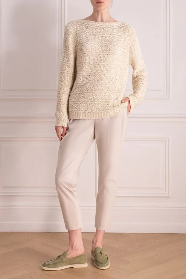 Loro Piana woman silk and cotton jumper for women, beige купить с ценами и фото 178061 - photo 2