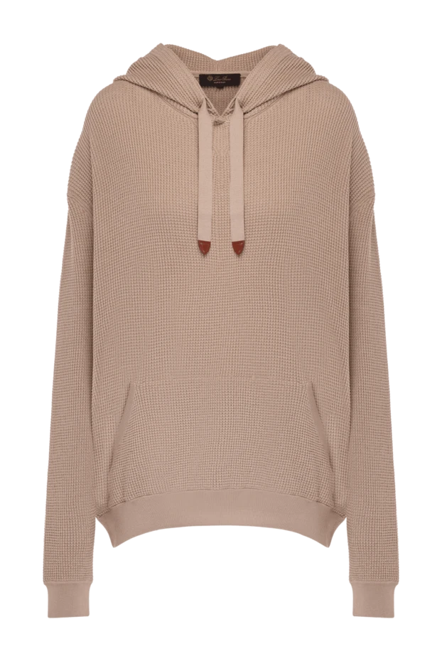 Loro Piana woman women's beige silk and cotton hoodie купить с ценами и фото 178062 - photo 1