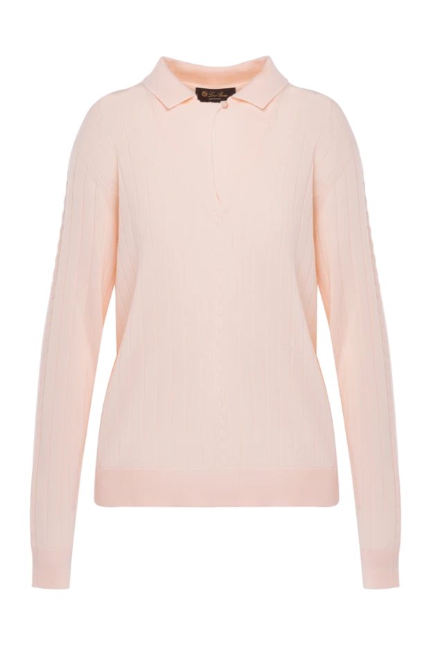 Loro Piana woman women's long sleeve cashmere polo pink купить с ценами и фото 178063 - photo 1