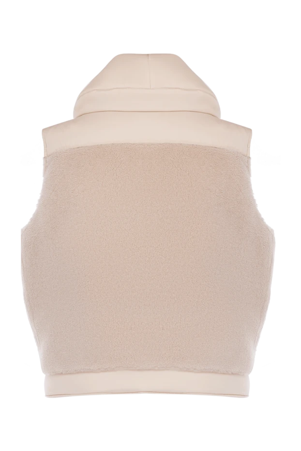 Reversible cashmere and silk vest for women beige - photo 2