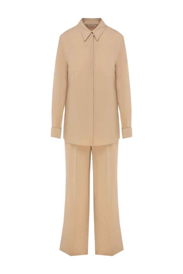 Loro Piana woman beige women's suit with silk and viscose trousers купить с ценами и фото 178068 - photo 1