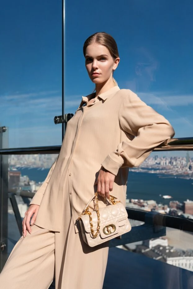 Loro Piana костюм со штанами из шелка и вискозы бежевый женский 178068 - фото 3