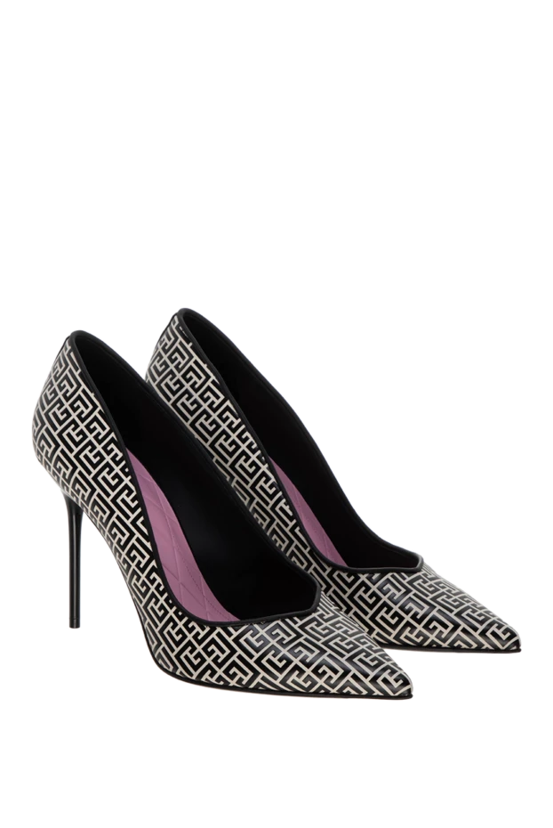 Balmain таза былғарыдан тігілген әйелдердің қара өкшелі туфлиі 178092 - фото 3