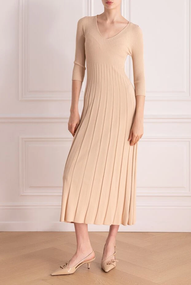 D.Exterior woman women's beige knitted dress made of viscose and polyamide купить с ценами и фото 178126 - photo 2