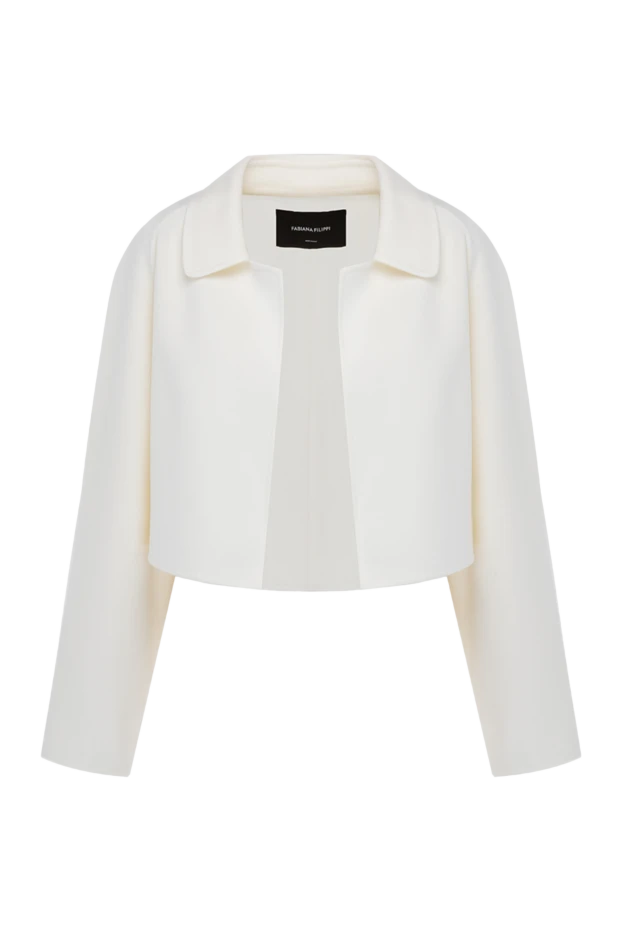 Fabiana Filippi woman women's white wool and cashmere jacket купить с ценами и фото 178157 - photo 1