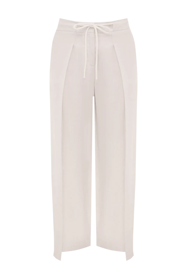 Trousers made of milky linen with draped pleats and a loose fit
- photo 1