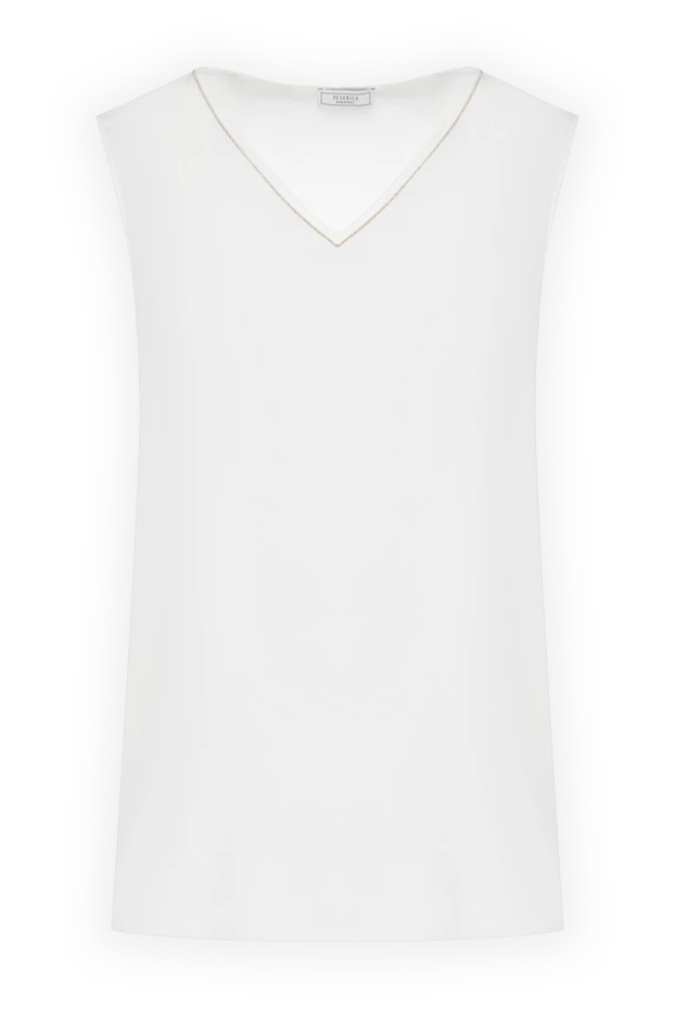 Блуза из шелка и эластана женская белая - фото 1