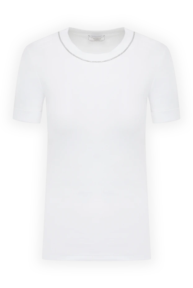 Блуза белая из мягкого хлопка с круглым вырезом
- фото 1