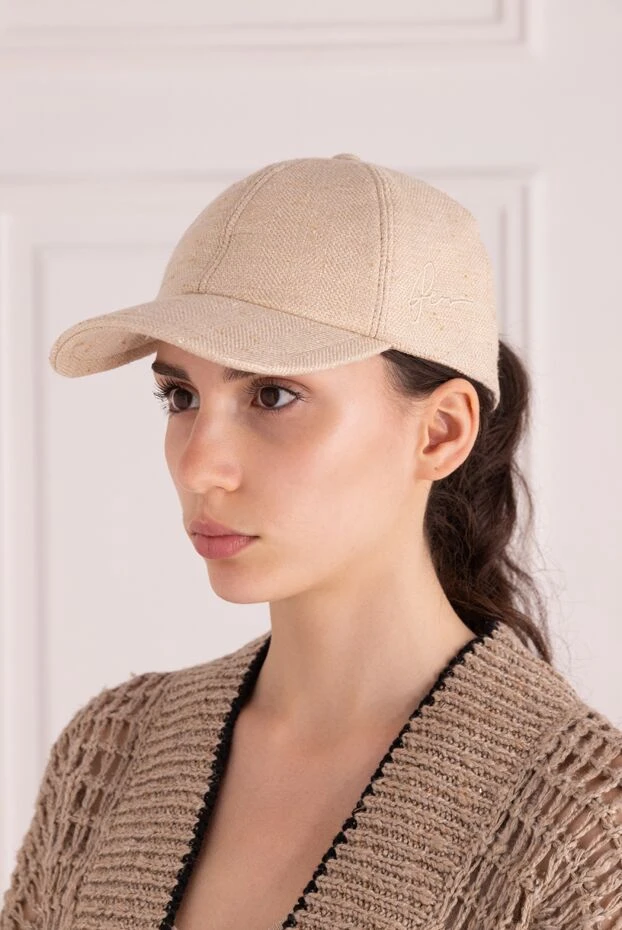 Peserico женская кепка натуральная тканевая в бежевом тоне
 178180 - фото 2