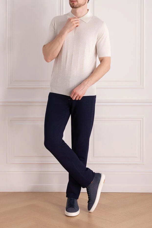 Stefano Ricci брюки из хлопка и полиэстера мужские синие 178186 - фото 2