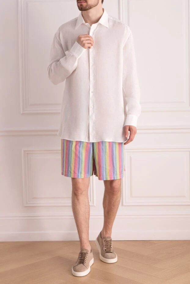 Stefano Ricci рубашка изо льна мужская белая 178188 - фото 2