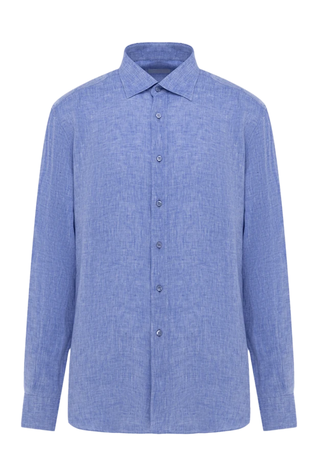 Men's linen shirt blue - photo 1