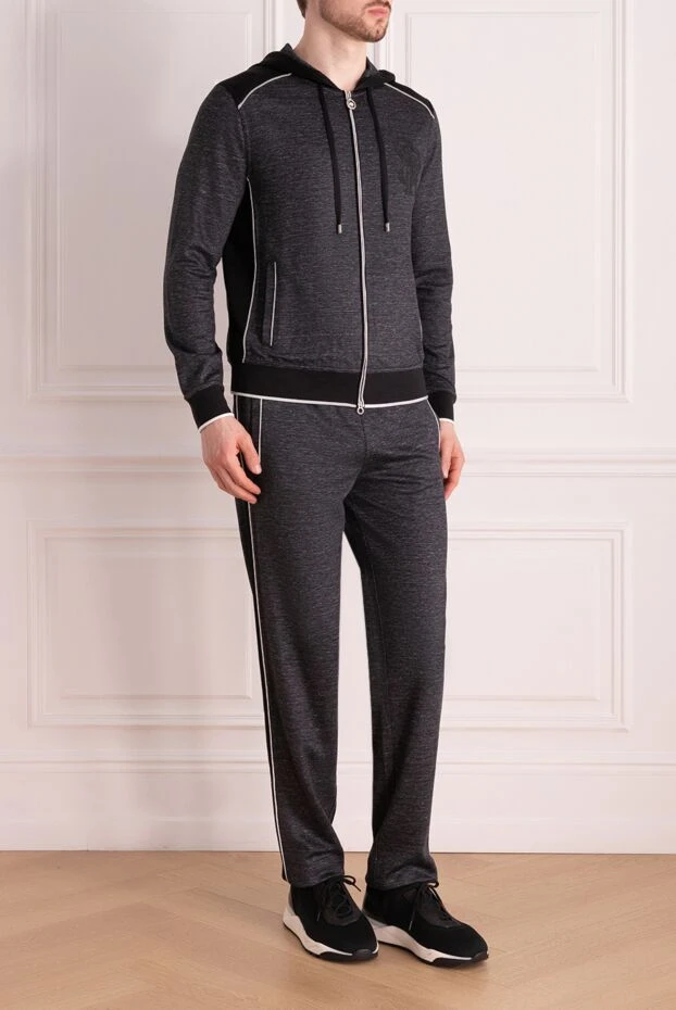 Stefano Ricci прогулочный костюм из шелка и льна мужской серый 178193 - фото 3