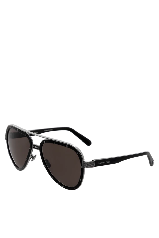 Stefano Ricci очки для защиты от солнца из металла и пластика черные мужские 178201 - фото 2