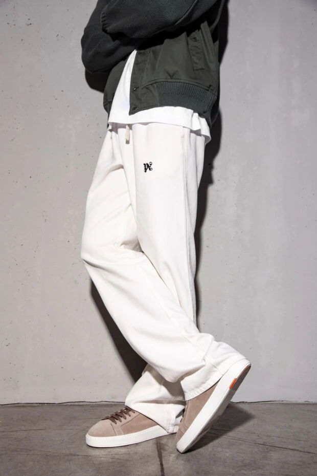 Santoni сникеры из замши бежевые мужские 178210 - фото 3