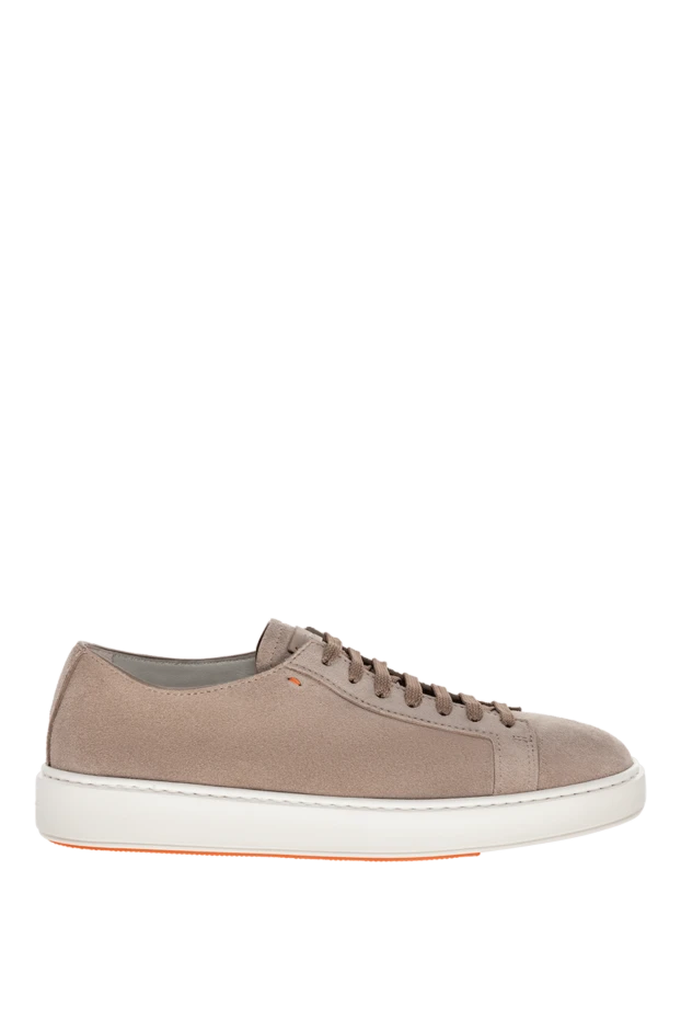 Santoni man beige suede sneakers for men купить с ценами и фото 178210 - photo 1