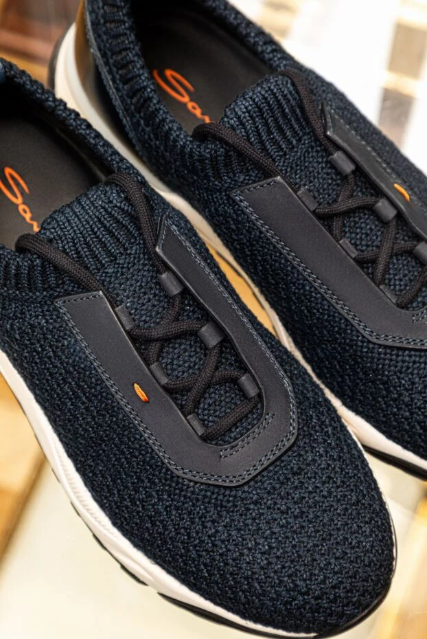 Қара-көк түсті тоқыма кроссовкалары ақ түсті контрастты табаны
- фото 2