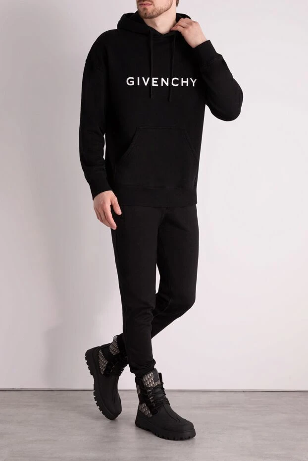 Givenchy man men's black cotton hoodie купить с ценами и фото 178223 - photo 2