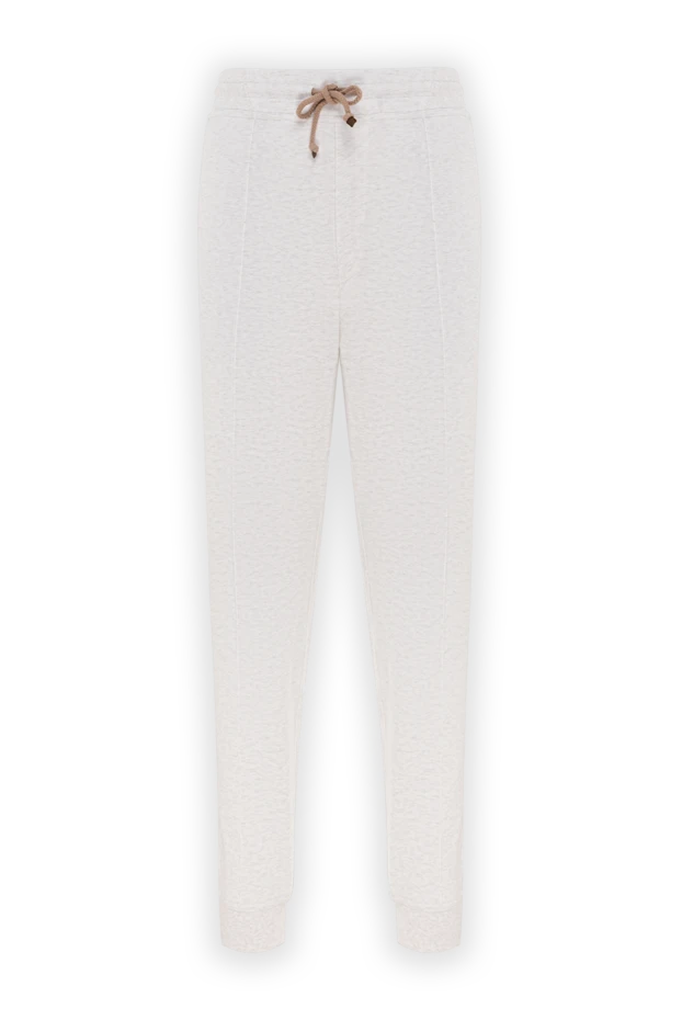 Light cotton joggers with a drawstring waistband - photo 1