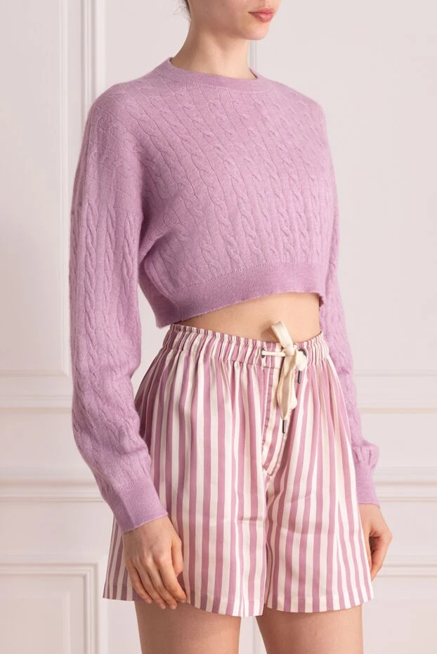 Brunello Cucinelli cotton and alpaca sweater for women pink 178239 - photo 3