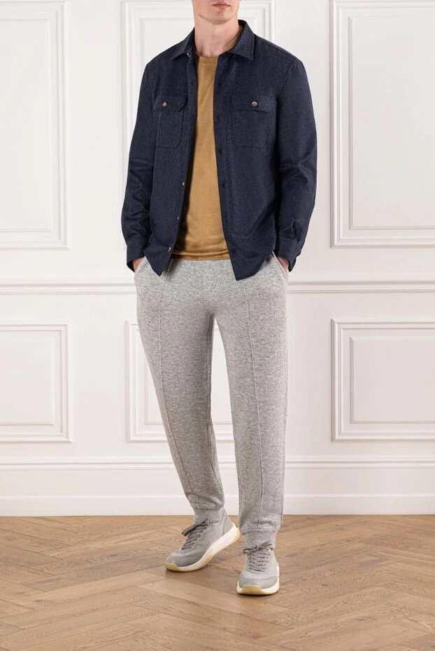 Brunello Cucinelli джоггеры премиум из кашемира и хлопка с эластичным поясом 178242 - фото 2