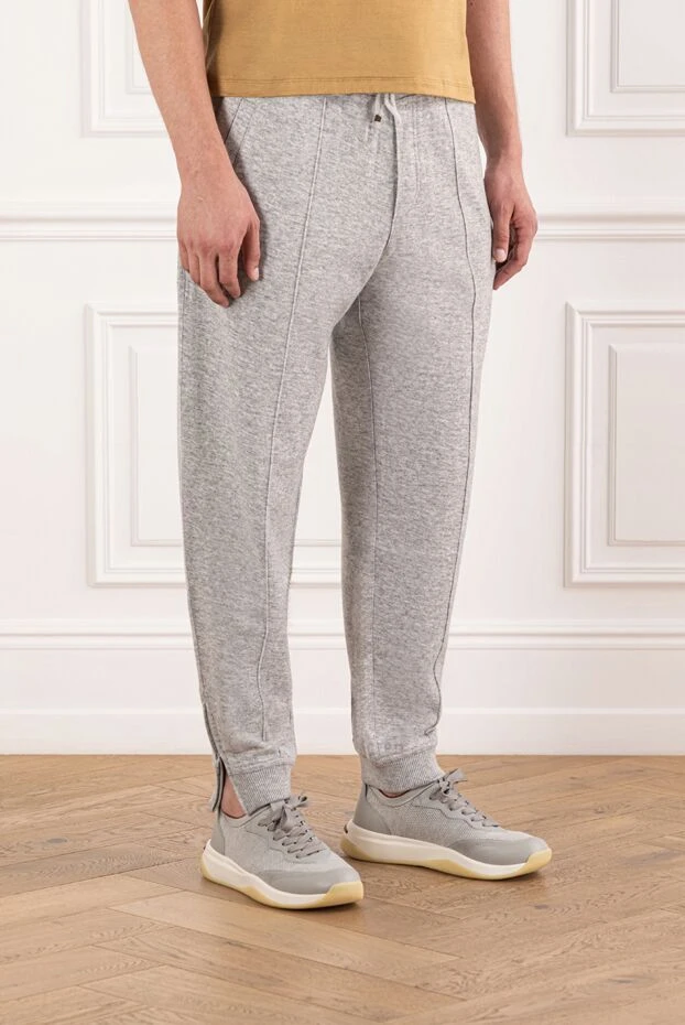 Brunello Cucinelli серпімді белбеуі бар премиум кашемир және мақта жүгірулері 178242 - фото 3